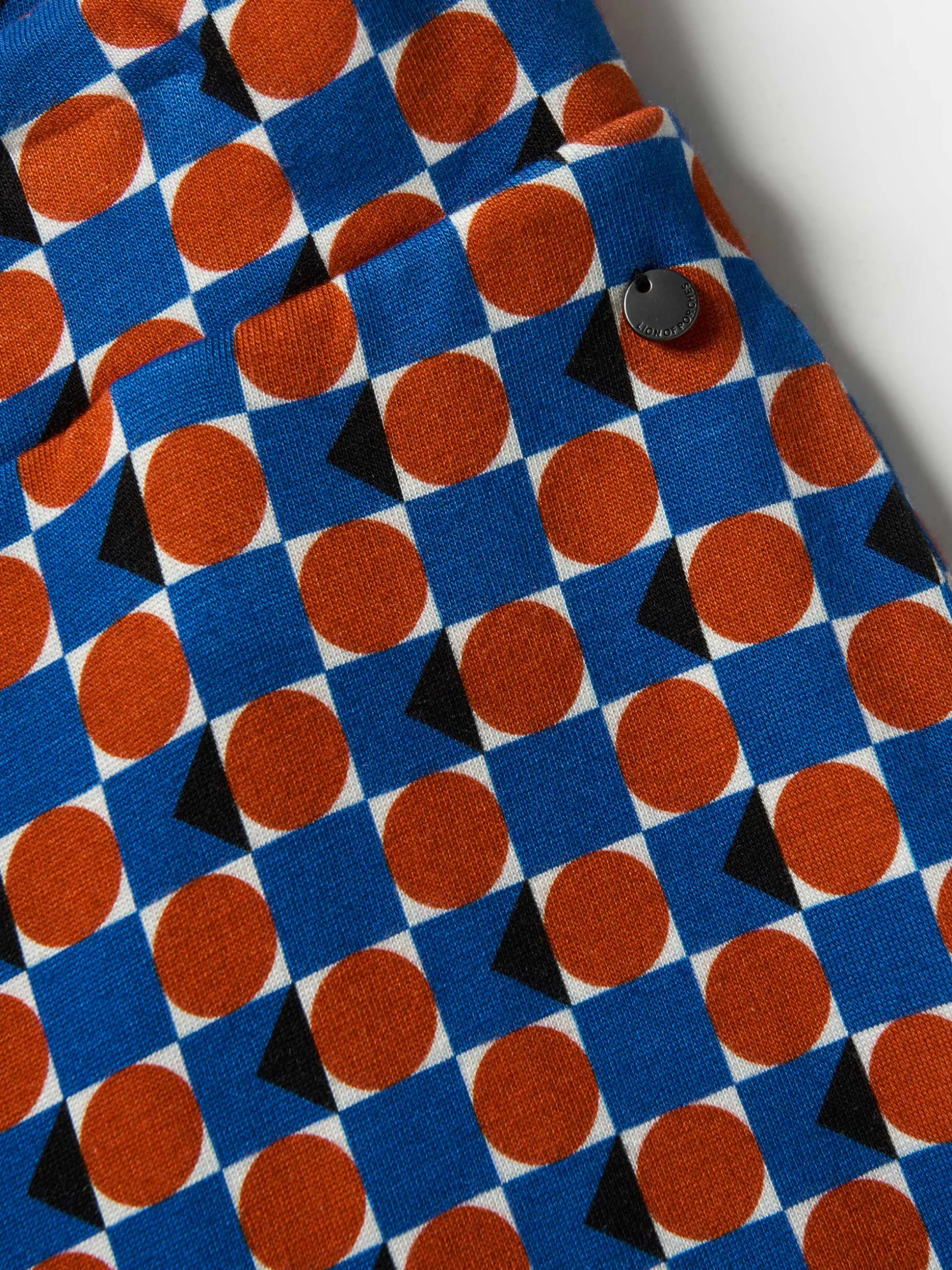 Calças pantalona de malha com padrão