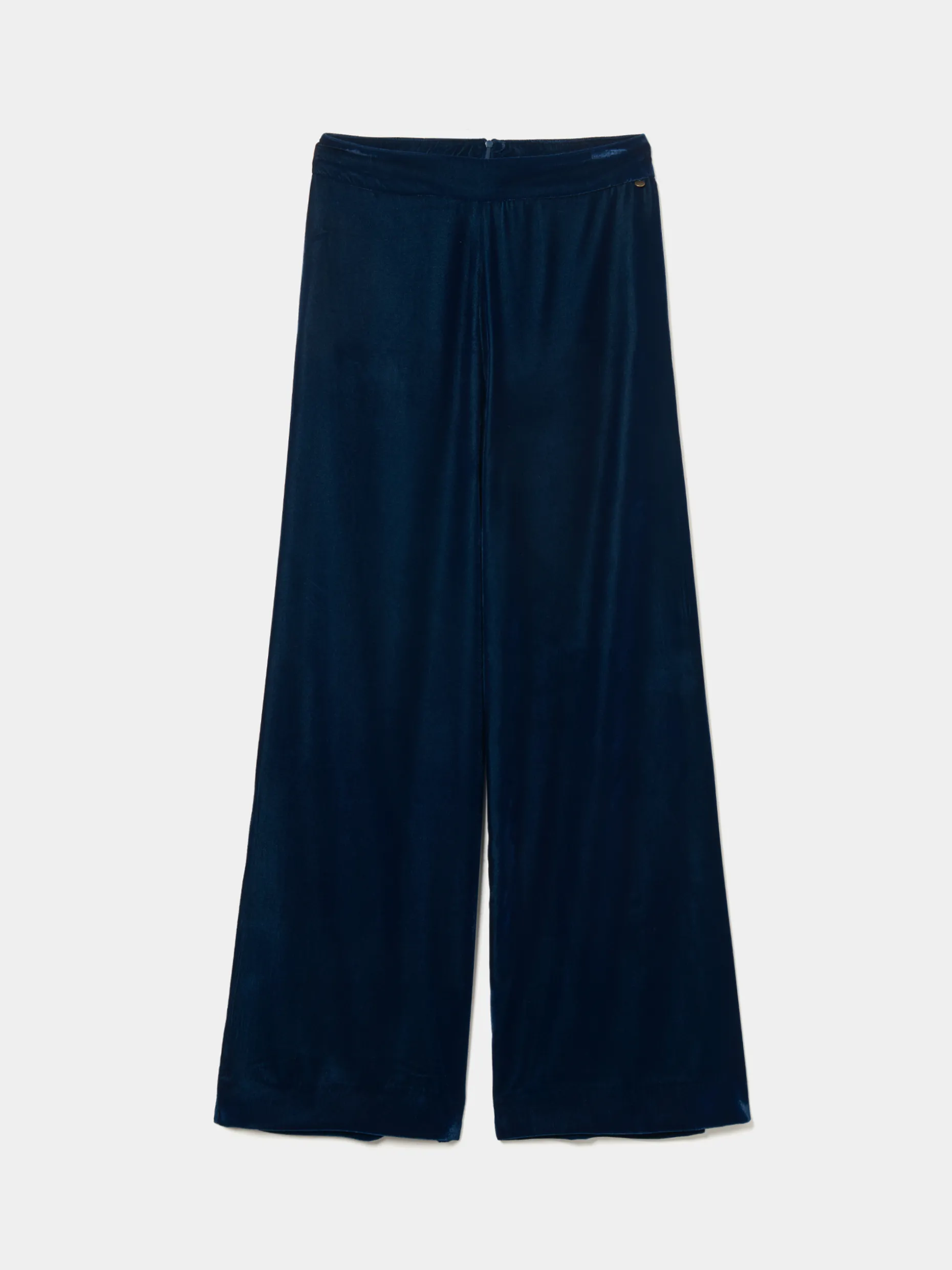 Calças pantalona em veludo