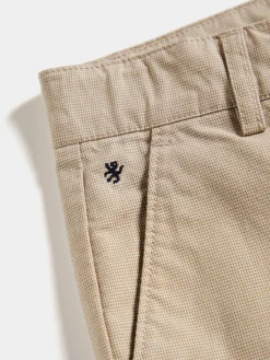 Calças pied de poule em popelina