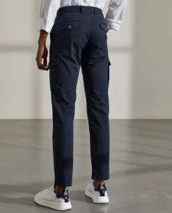 Calças regular fit chino de algodão stretch