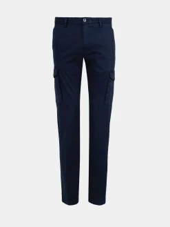 Calças regular fit chino de algodão stretch