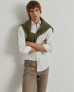 Calças regular fit com cinco bolsos