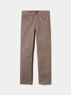 Calças regular fit com cinco bolsos