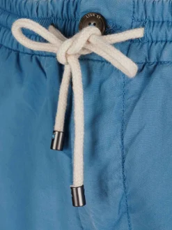 Calças regular fit de algodão com cordão