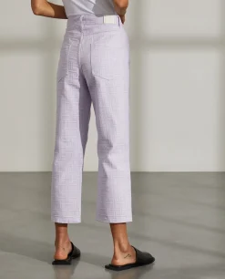 Calças regular fit denim com monogramas