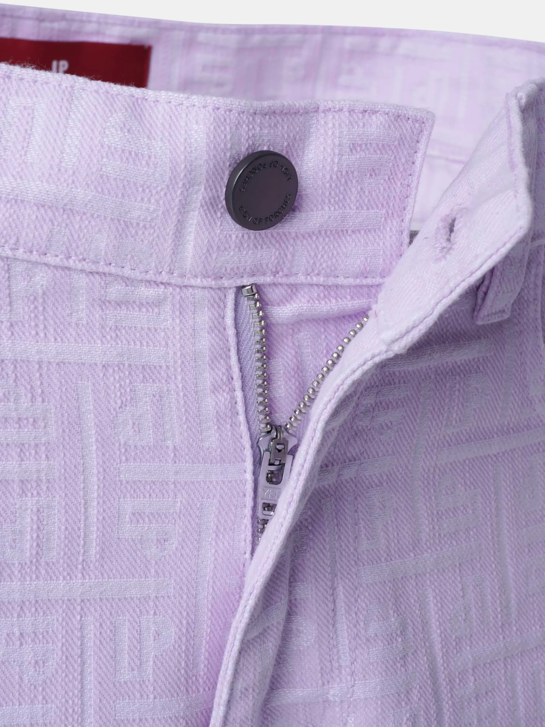 Calças regular fit denim com monogramas