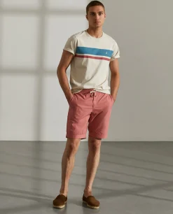 Calções bermuda de algodão com cordão