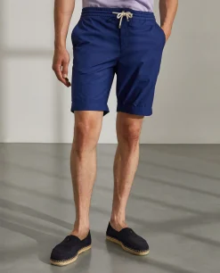 Calções bermuda de algodão com cordão