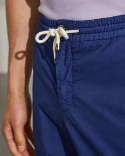 Calções bermuda de algodão com cordão