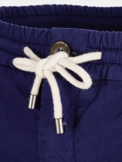 Calções bermuda de algodão com cordão