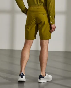 Calções bermuda de algodão com cordão