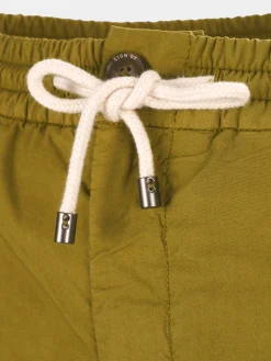 Calções bermuda de algodão com cordão