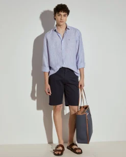 Calções bermuda em algodão