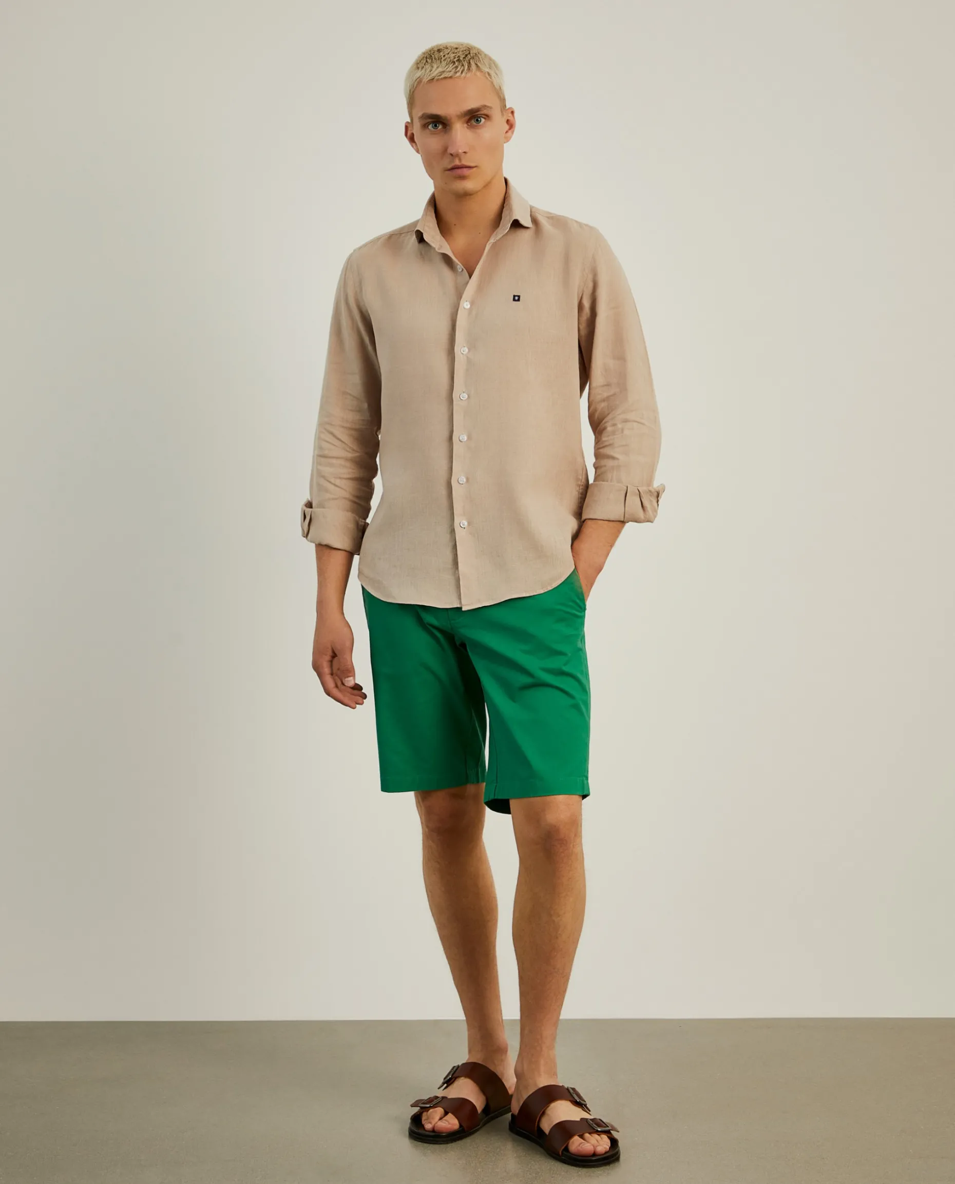 Calções bermuda em algodão