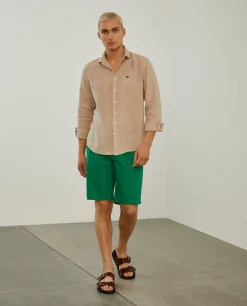 Calções bermuda em algodão