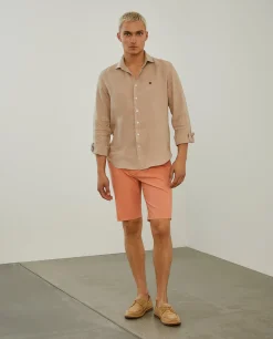 Calções bermuda em algodão