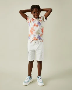 Calções cargo de sarja com cordão