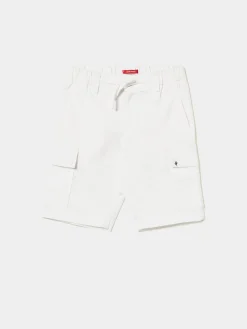 Calções cargo de sarja com cordão