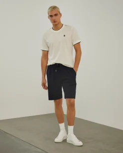 Calções de malha com fitas laterais em contraste