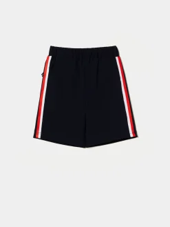 Calções de malha com riscas em contraste