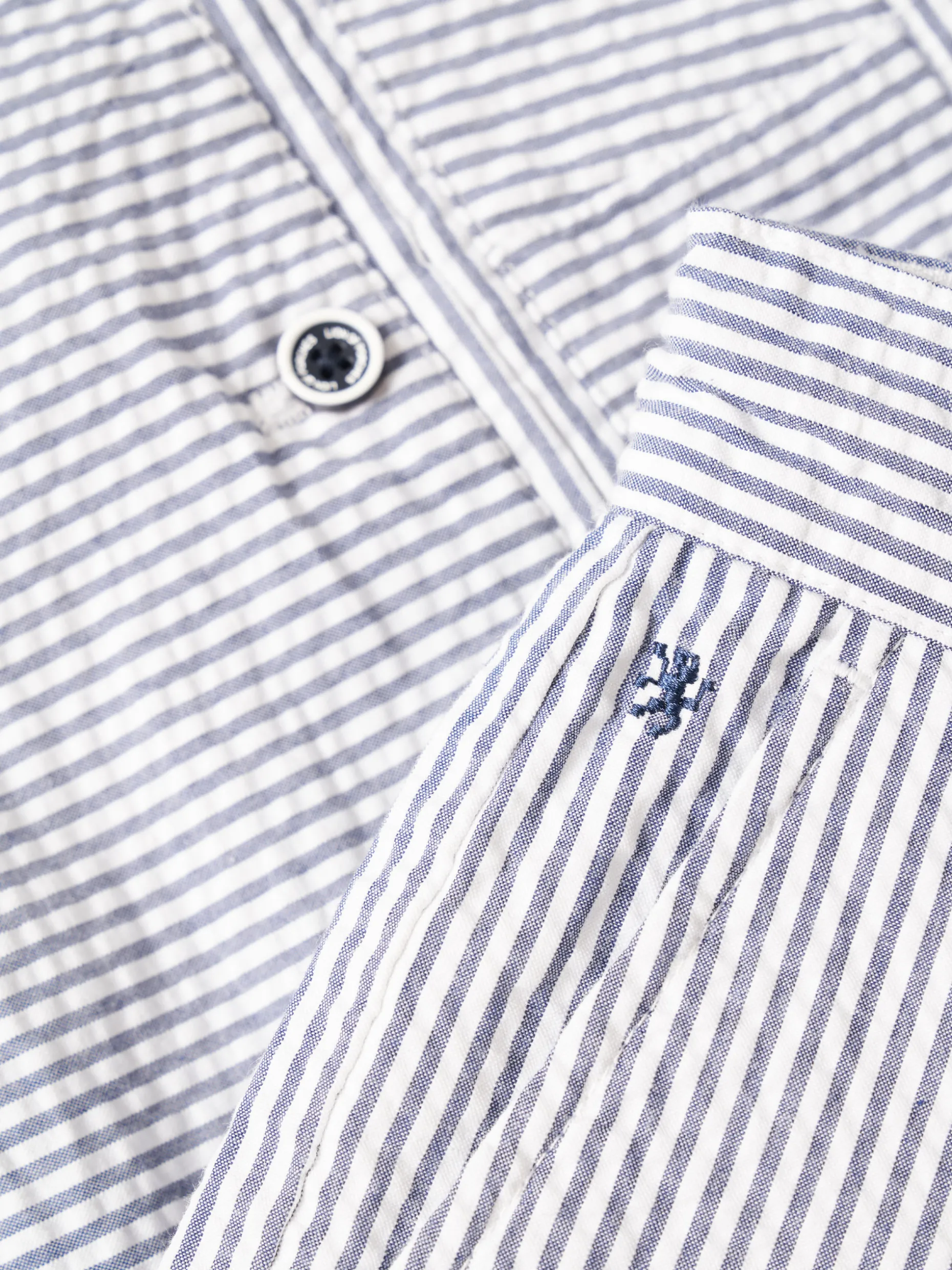 Calções de riscas em popelina