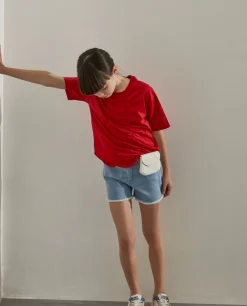 Calções denim com estampado