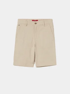 Calções pied de poule em popelina