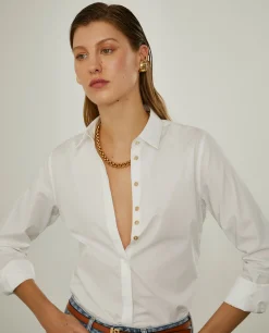 Camisa clássica em algodão