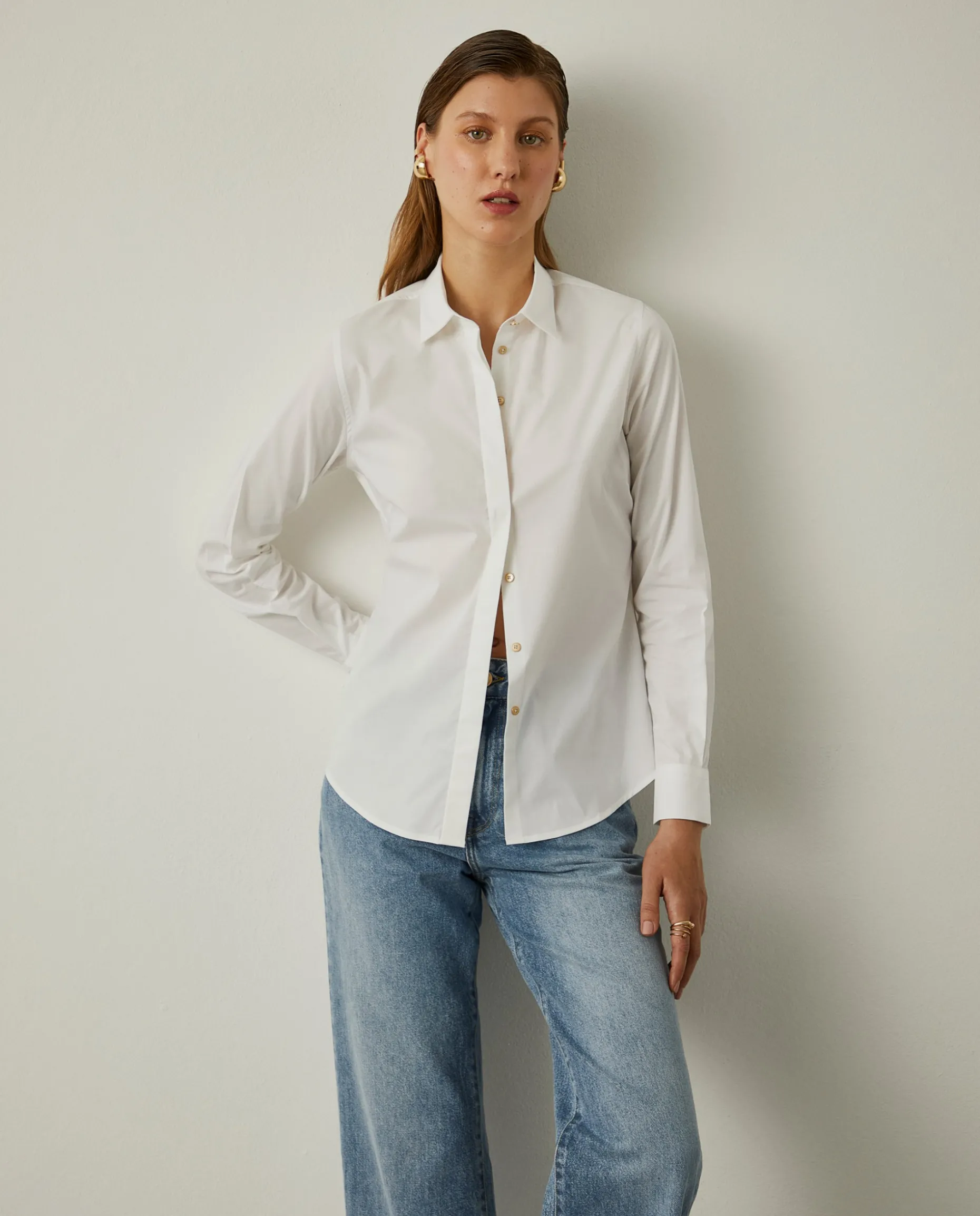 Camisa clássica em algodão