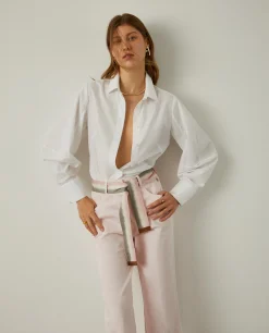 Camisa clássica mangas abalonadas