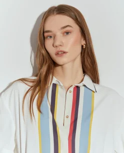 Camisa com riscas coloridas