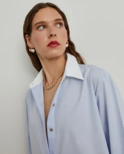 Camisa de algodão color block