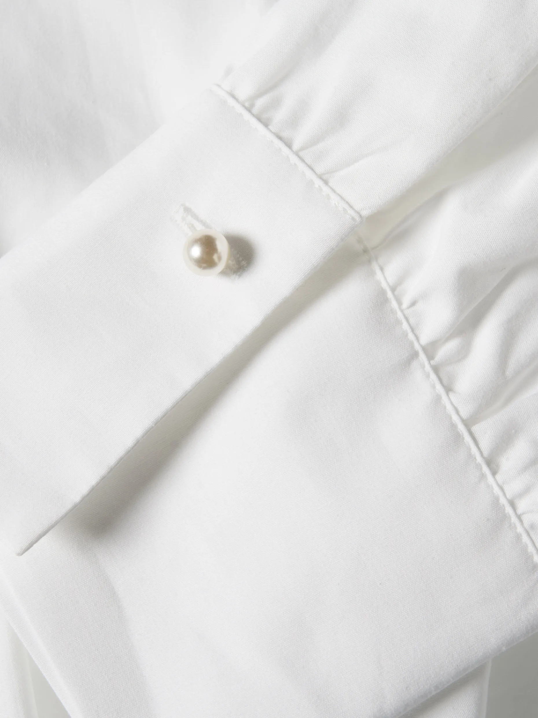 Camisa de algodão com pregas na cintura