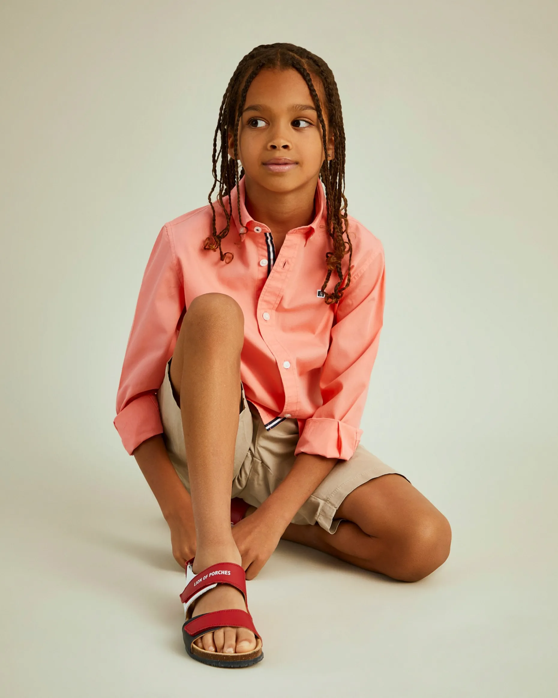 Camisa de algodão riscas em contraste