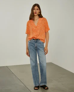 Camisa de manga curta com micro padrão