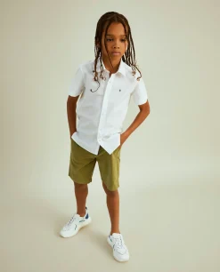 Camisa de manga curta em algodão