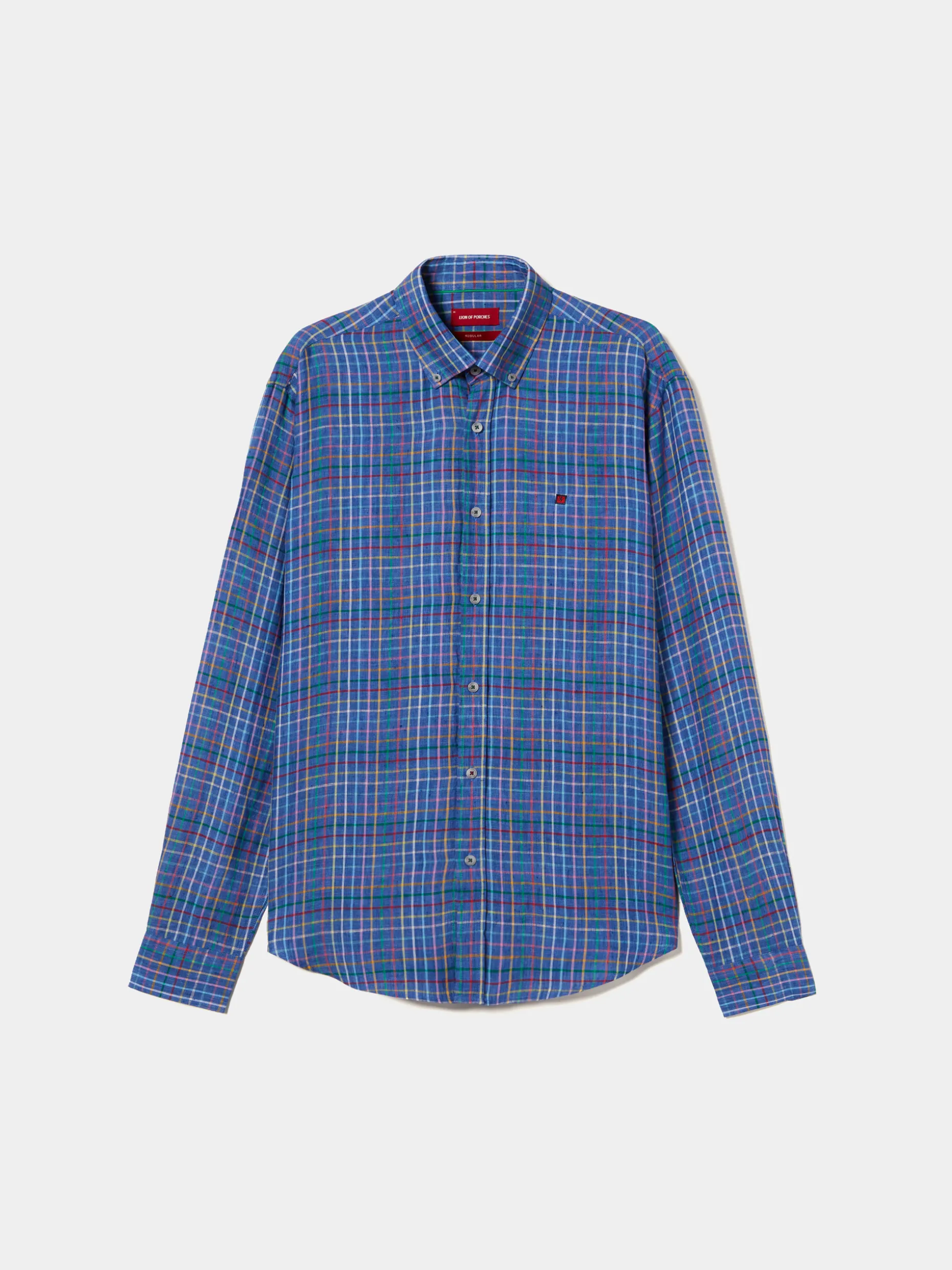 Camisa de quadrados regular fit em linho