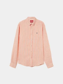 Camisa de riscas em linho