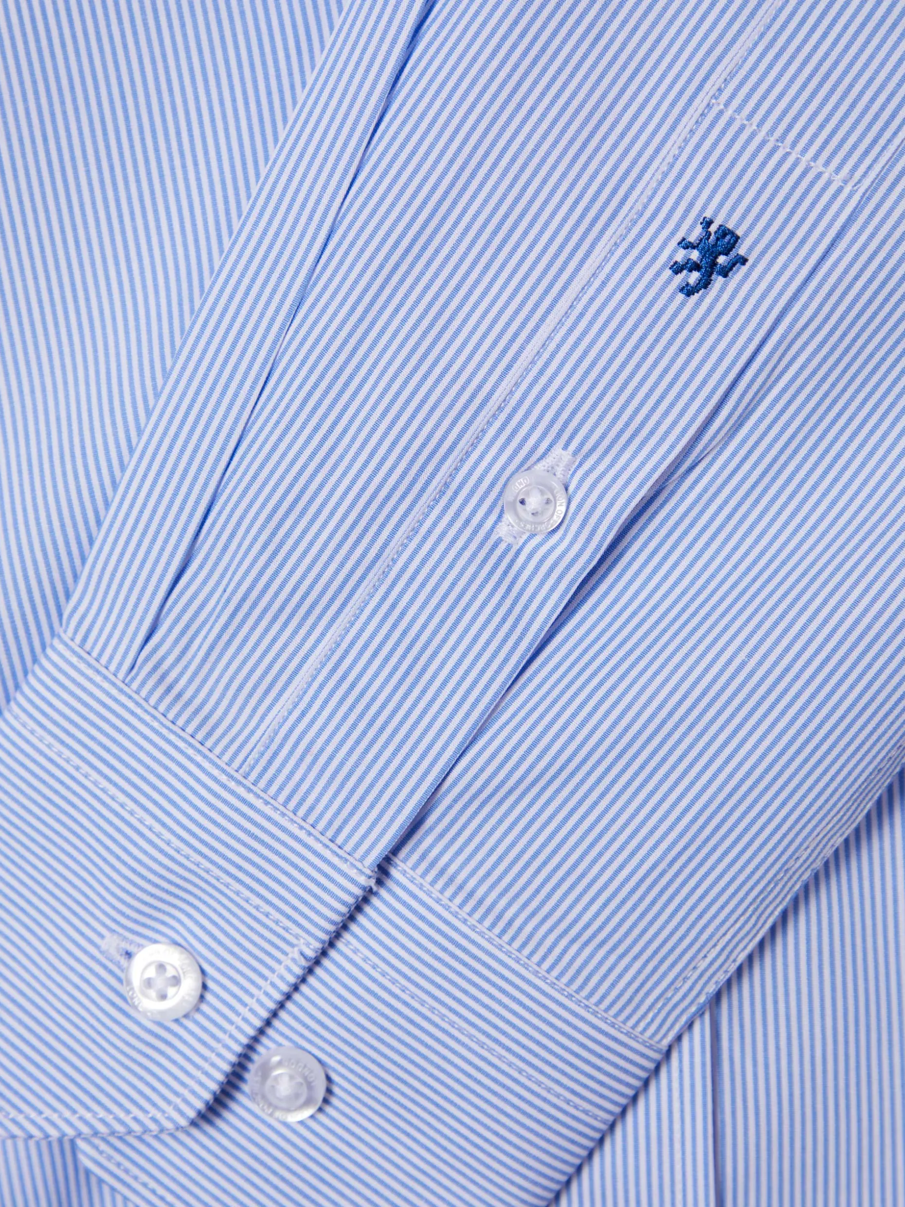 Camisa de riscas slim fit em popelina