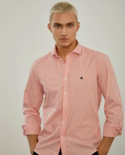 Camisa de riscas slim fit