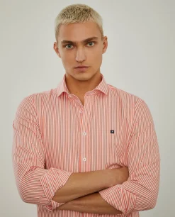 Camisa de riscas slim fit