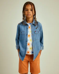 Camisa denim manga comprida