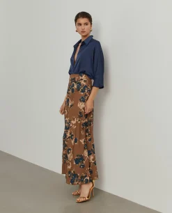 Camisa fluida acetinada