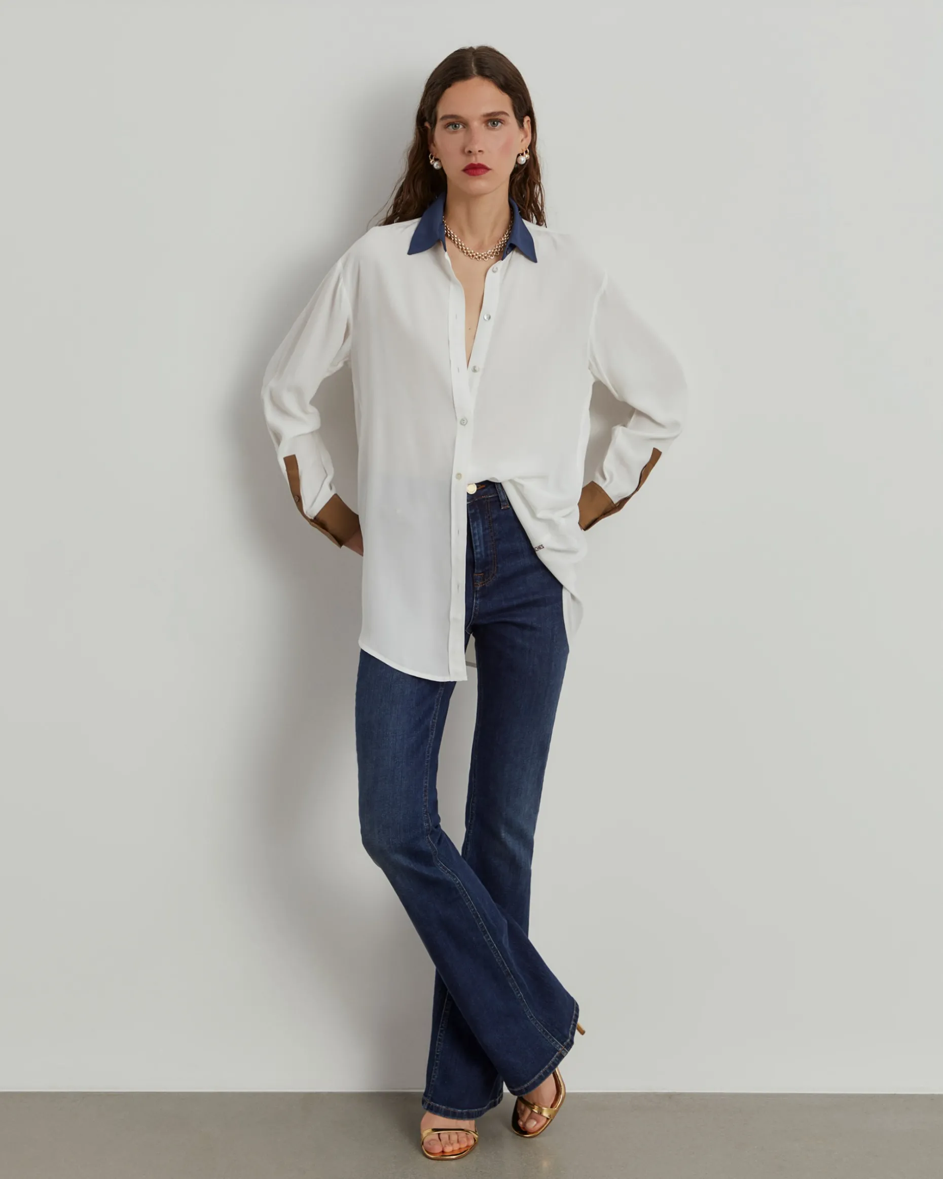 Camisa fluida tricolor