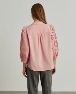 Camisa manga abalonada com nervuras