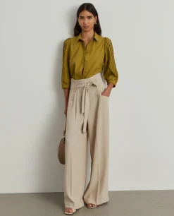 Camisa manga abalonada com nervuras