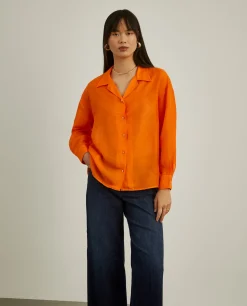 Camisa manga comprida com linho