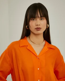 Camisa manga comprida com linho