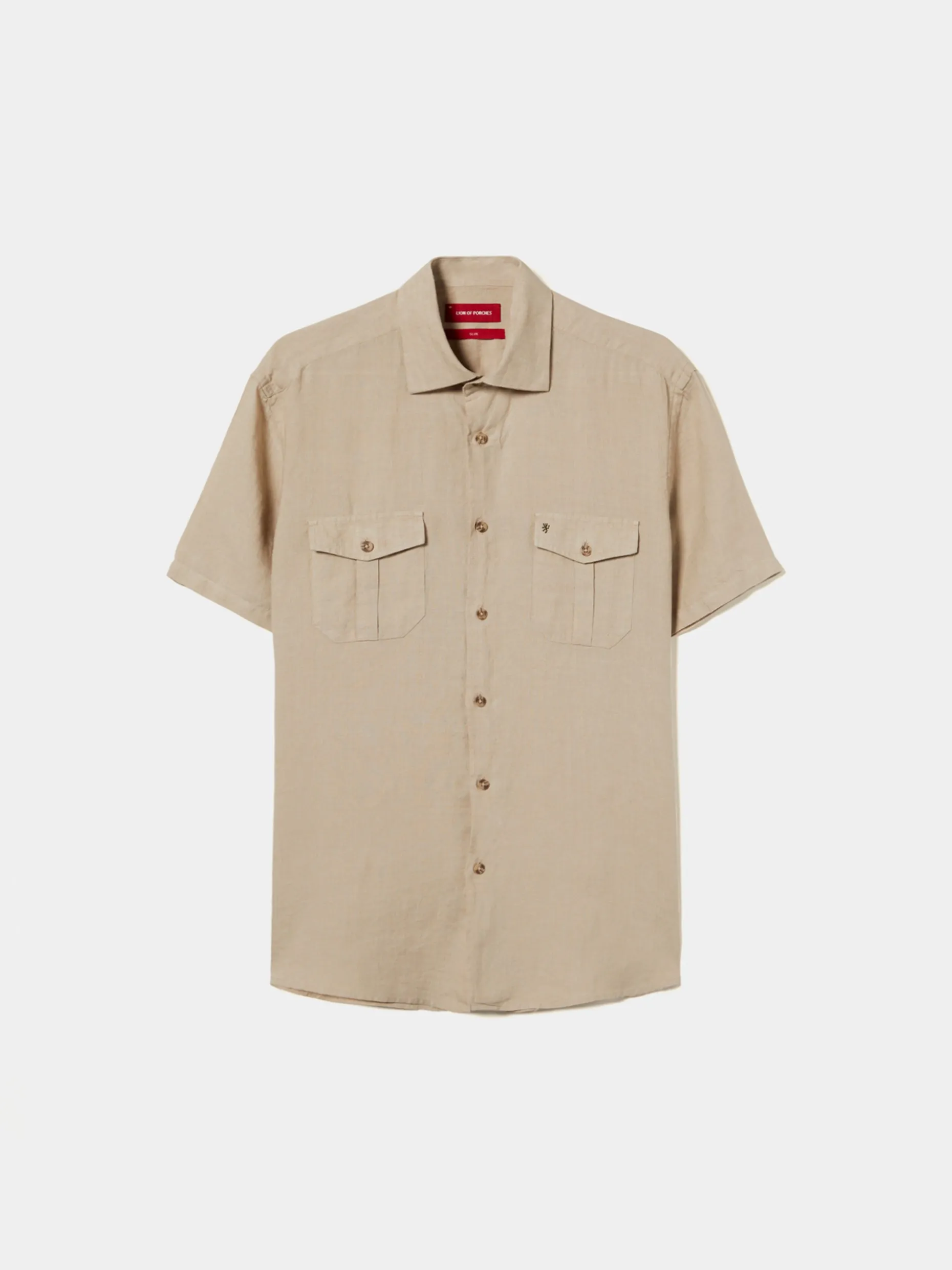 Camisa manga curta slim fit em linho