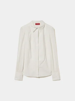 Camisa mangas transparentes em liocel e algodão